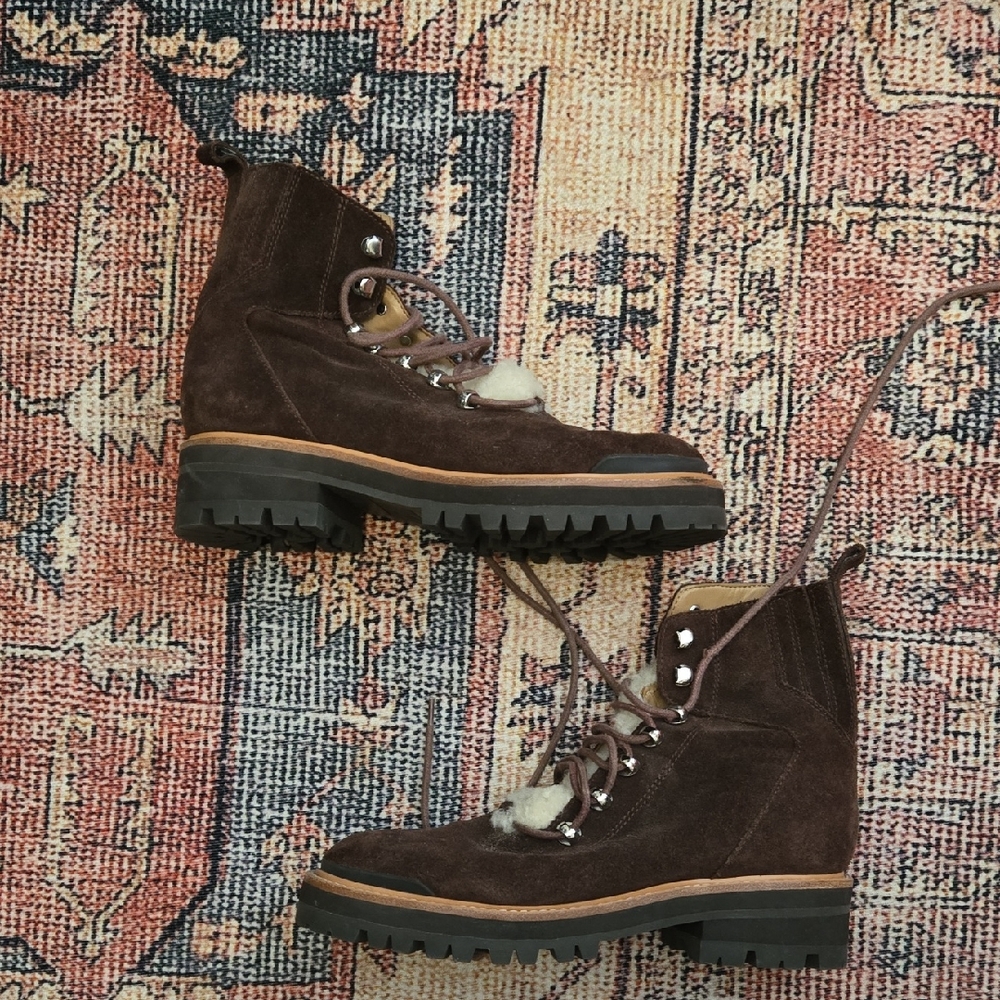 Marc Fisher Brown Lace Up Boots